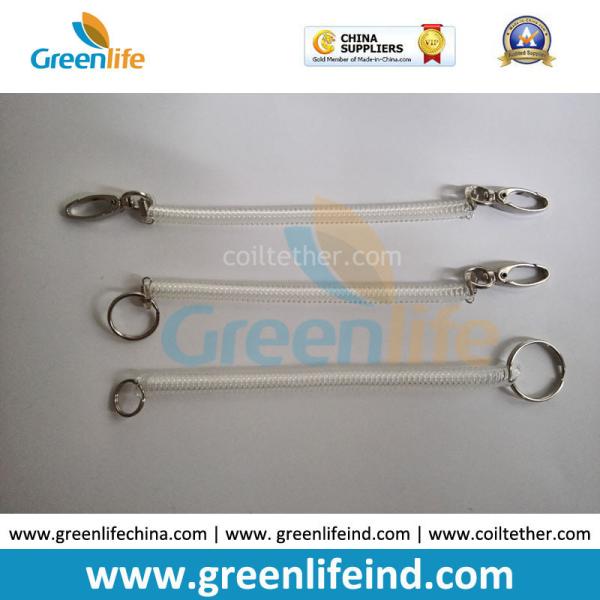 Greenlife Factory Wholesale Plastic TPU Spring Key Coil Chain w/Oval Hook/Split