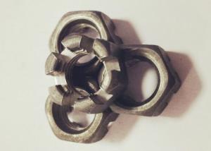 Wholesale GB60 Q235 Slotted Hex Nut , M16 X 1.5 Castle Nut 14mm Thickness Anti Rust from china suppliers
