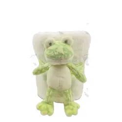 China Soft Touch Baby Sleeping Stuffed Animal Blanket ODM OEM Custom Cotton Frog Infant Blanket on sale