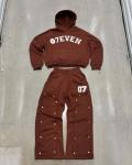 OEM Custom Tracksuits Screen Printing Zipper Hoodie Straight Baggy Stacked