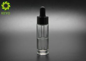 Wholesale Round Shape 15ml Clear Glass Serum Bottles With Black Aluminium Dropper from china suppliers
