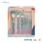 Electroplated Plastic Handle 7pcs Makeup Brush Gift Set