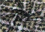 3D Flower Embroidered Stretch Mesh Fabric , Coloured Tulle Lace Fabric