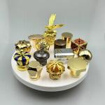 Custom Logo Perfume Bottle Caps For FEA15 Glass Bottle In Antique Brass Finish