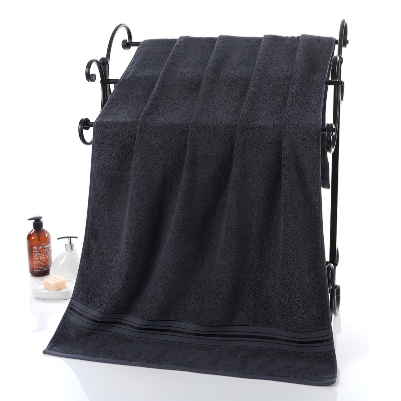 Solid Pure Cotton Beach Bath Towel Thickened Household Large Towel for Convenience