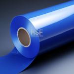 70 μm opaque blue MOPP silicone coated release, for food packaging, lamination,