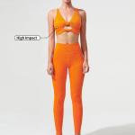 Wholesale Custom Logo Gym Legging High Impact Sports Bra 3PCS Long Sleeve Yoga
