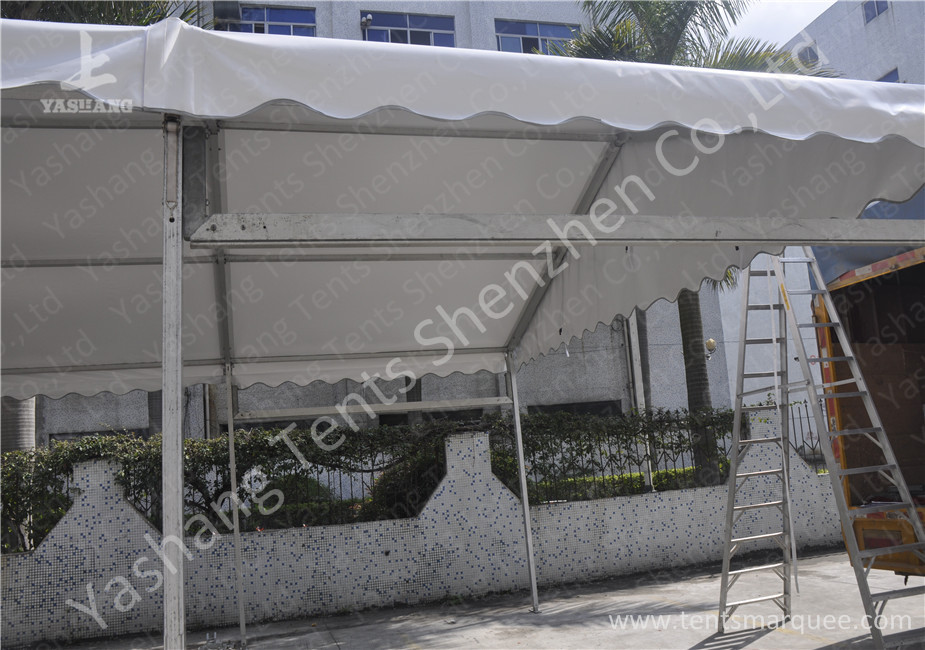 6M Width Outdoor Sunblock Hard Pressed Extruded Aluminum Car Exhibition Canopy in White