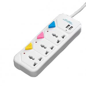 China Multi outlet Universal Type Extension Socket With On/Off Switch USB on sale