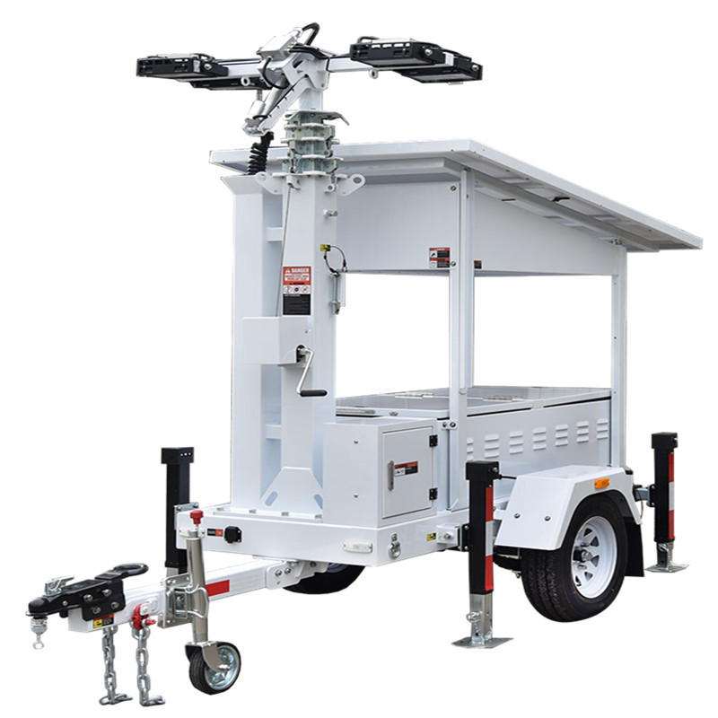 Mobile Solar Light Tower Running Time 19.2 Hours Construction Light Towers Trailer Light Tower