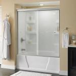Contemporary Frosted Glass Shower Doors with Fine Polished Edge and Tempered