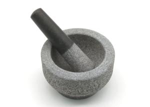 Wholesale Classic Granite Handmade Stone Mortar And Pestle Grinder Kitchen Tool Set Unpolished from china suppliers