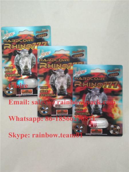Newest 3D printed male enhancement pill plastic fold card Rhino 25 / Crazy Rhino