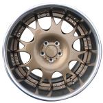Customized 2 piece 22 inch wheel super deep concave brushed bronze polished lip