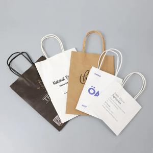 Wholesale Large Brown Paper Tote Bags Wholesale With Rope Handle Recyclable Retail White Colorful from china suppliers