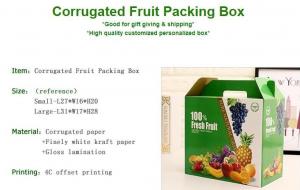 Wholesale corrugated fruit packing box, kraft paper, gloss lamination, offset printing, foldable box,flower cone,flowral packaging from china suppliers