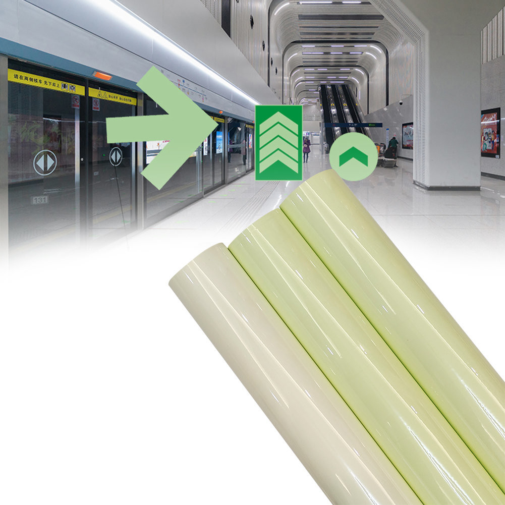 Waterproof Self Adhesive Glow In Dark Caution Vinyl Long Lasting Luminous Film