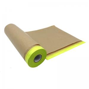 China Heat Resist Car Cover Painting Brown Paper Kraft Masking Tape Auto Paint Protective Masking Paper Film on sale