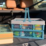 FOLDABLE PICNIC BASKET SUPERMARKET SHOPPING BASKET SHOPPING BASKET HAND BASKET