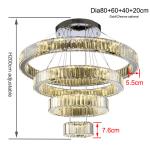 Luxury Staircase Crystal Chandelier Large Modern Rings silver chandeliers(WH-NC