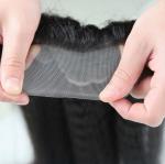 Glossy Soft Indian Remy Lace Front Closures 18 Inch Kinky Straight ODM Service