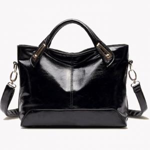 China Single Shoulder Retro Oil Wax Leather Womens Tote on sale