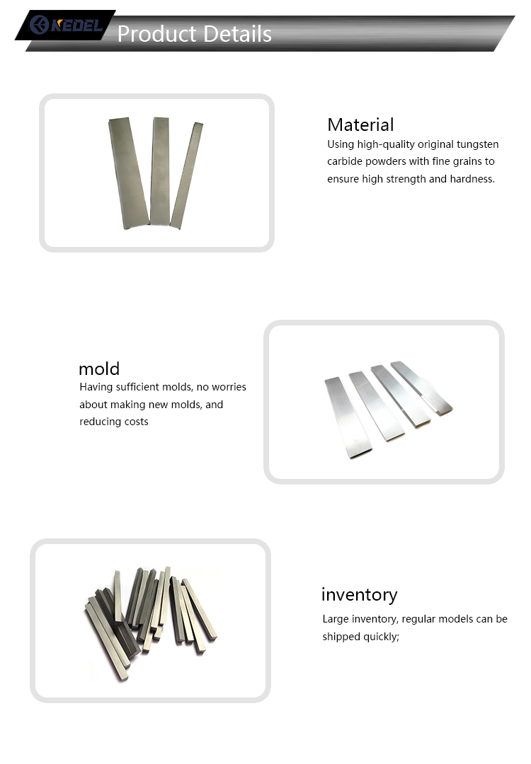 Customized YG8 YG9C Tungsten Carbide Strip with High Wear Resistance and Glossy Surface for Hard Alloy Processed Products