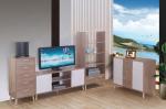 Low White 110X55X42.5cm Solid Wood TV Bench With Melamine Finishing