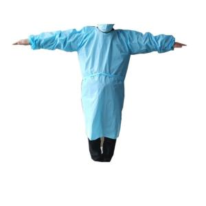 China Open Back CPE Waterproof Surgical Gowns Poly Coated Single Use OEM Available on sale