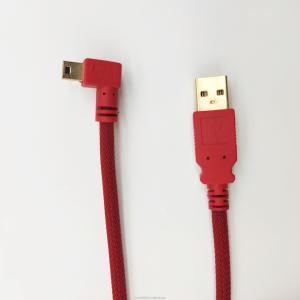 Wholesale Red Customized USB 2.0 USB A Male To Right Angle Mini USB Cable Fast Charging from china suppliers