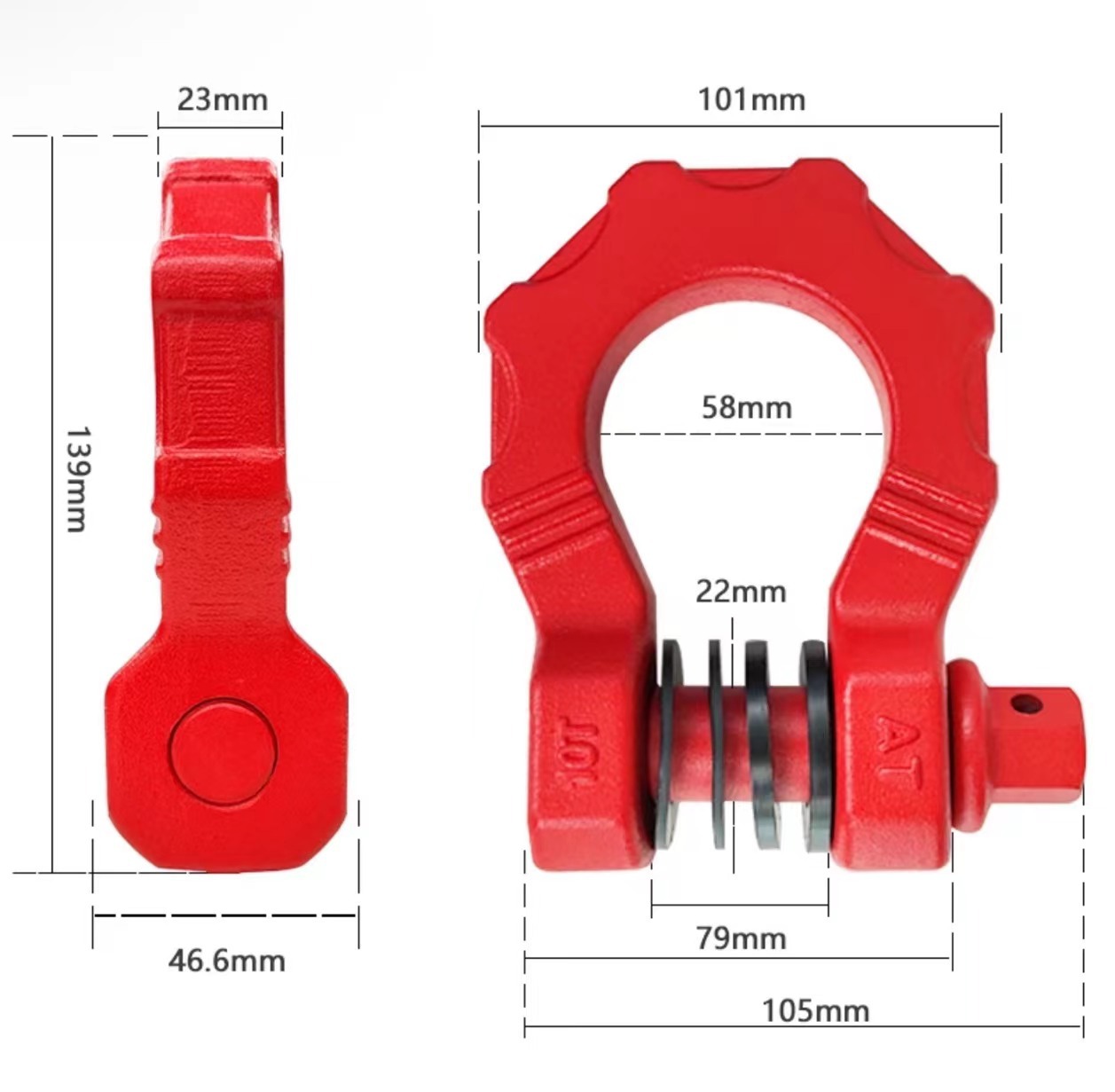 Metric Forged Steel Heavy Duty Trailer Tow Towing Receiver Hitch Shackle for Benefit
