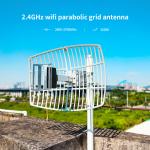 50W White Waterproof SMA Connector WiFi Tower Telecommunication Parabolic Dish