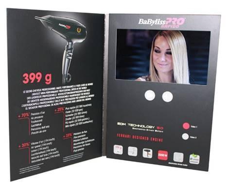 Advertising promotional lcd video greeting card with Magnetic switch , ON / OFF
