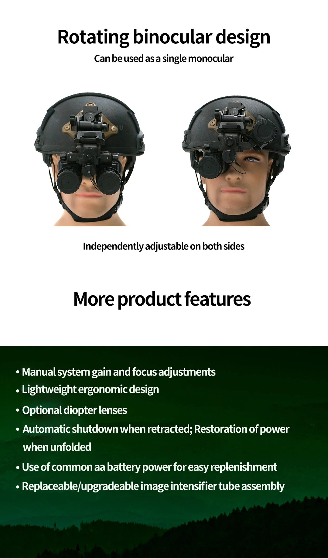 Real Automatic Night Vision Binocular Gen2 Gen 3 Night Vision Goggles FOM1600 - 2000