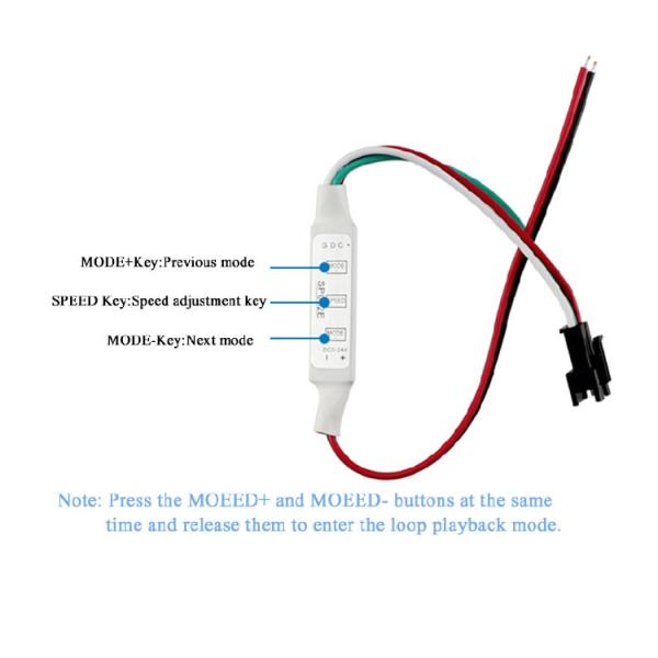 Sp002e LED Pixel Controller Mini For Ws2811 Full Magic Color Strip