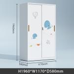 Double Door Bedroom White High Locker Storage Cabinet With Printing
