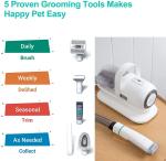 Pet Grooming Kit Vacuum Suction 5 Proven Tools for 99% Pet Hair Removal on Dogs