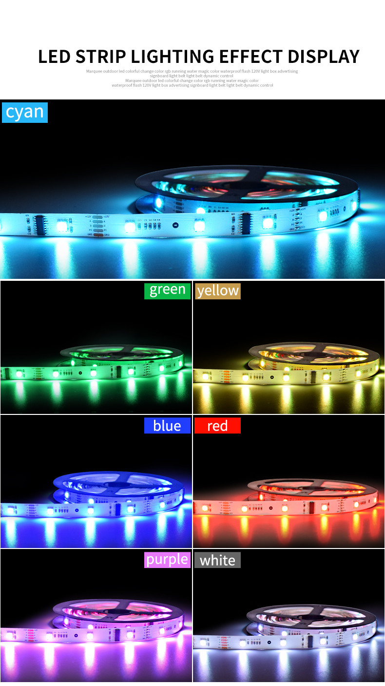 6W UCS DMX512-16 463nm SMD 5050 LED Strip Light 30leds/M