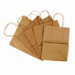 Recyclable Shopping Brown Gusset Paper Bags Brown Carrier Bags With Handle