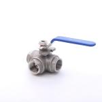 Water Media T Port Stainless Steel 3 Way Thread Ball Valve for Industrial