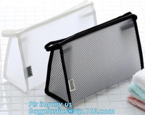 Travel Accessories Makeup Organizer Mesh Cosmetic Bag Makeup Pouch, Purse Size