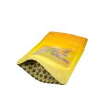 Matte Yellow Gradient One Side Foil One Side Clear Stand Up Pouch Bags 3.5 G