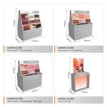 Store Showcase Grey Wooden Corner Cabinet With Light Box For Branded Store