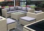 5 Seater Grey Rattan Corner Sofa Garden Sectional Patio Wicker Rattan Sofa
