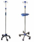 Stainless Steel IV Pole Folding 4 hooks IV Pole for Hospital Bed