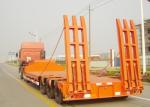 70 Ton Fixed Gooseneck Low Bed Semi Trailer , 3 Axle Heavy Duty Lowboy Trailer