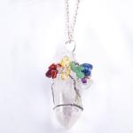 Handmade Healing Silvery Rock Crystal Quartz Necklace 23g