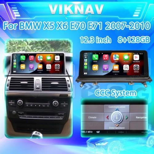 Viknav Car Radio 12.3 inch For BMW X5 X6 E70 E71 2007-2010 CCC System Support