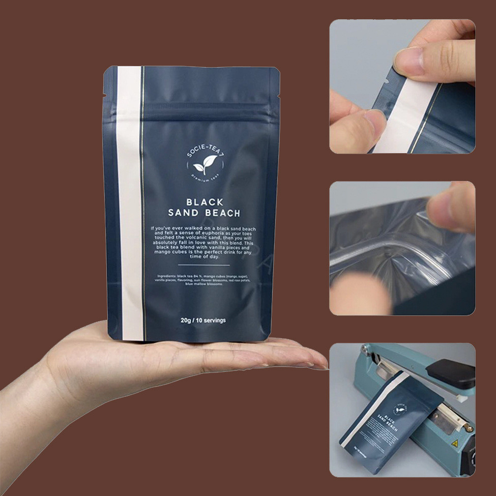 Custom Smell Proof Biodegradable Flat Bottom Bags Eco Friendly Paper Coffee Bean Packaging Bag With Zipper Valve And Tin