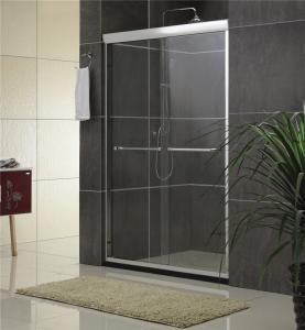 Wholesale Sand Silver Glass Shower Screen Aluminum Alloy Inline Double Sliding CE Certification from china suppliers